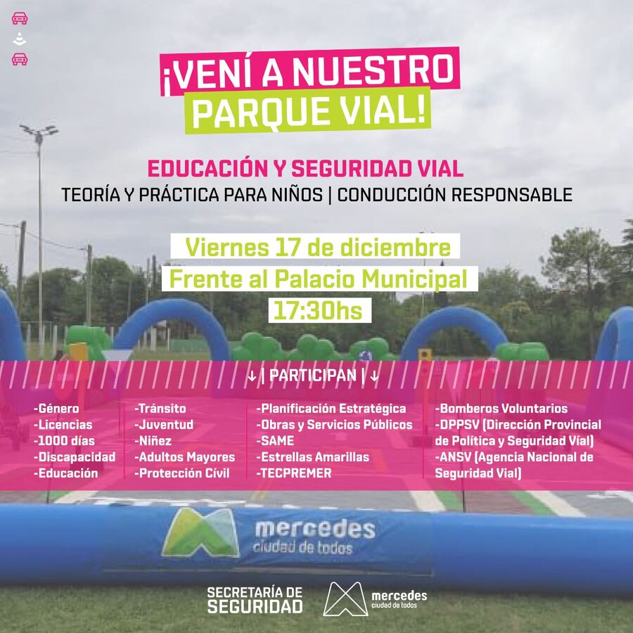 En Mercedes se desarrollará una jornada de educación y seguridad vial